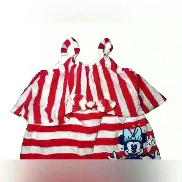 Disney Baby Girl Striped Minnie Romper - Picture 3 of 6